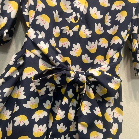 Jade Melody Tam Women Medium Button Up Ruffle Shirt Dress Short Sleeve Waist Tie - Picture 3 of 8